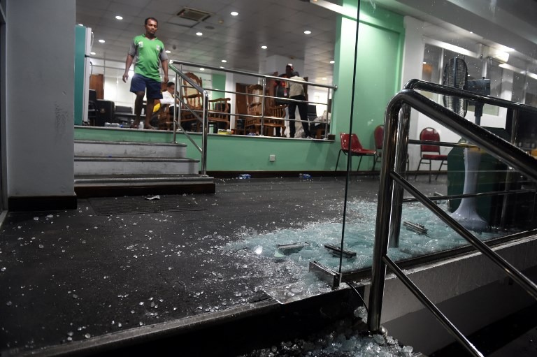 But the victory was marred after a door of the Bangladesh’s dressing room was found damaged post visitors tensed run chase against Sri Lanka probably having been shattered in the moments of celebration.