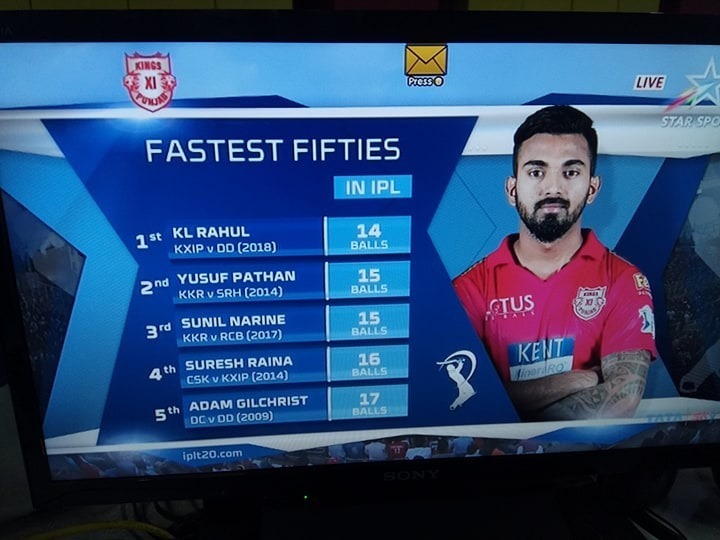 Rahul hist fastest IPL fifty in 14 balls