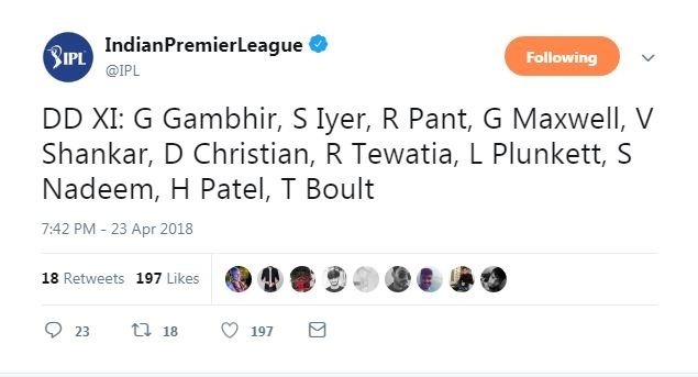 Gambhir forgets team at toss; IPL tweets wrong playing XI as confusion reigns supreme in DD-KXIP match