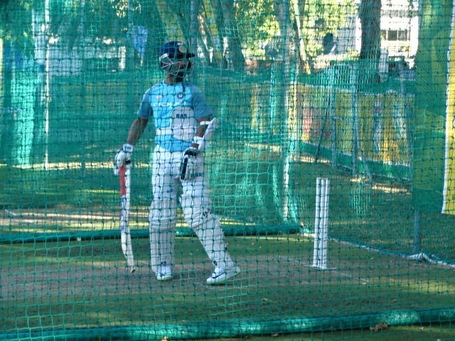 Rahane hits the nets after facing the axe